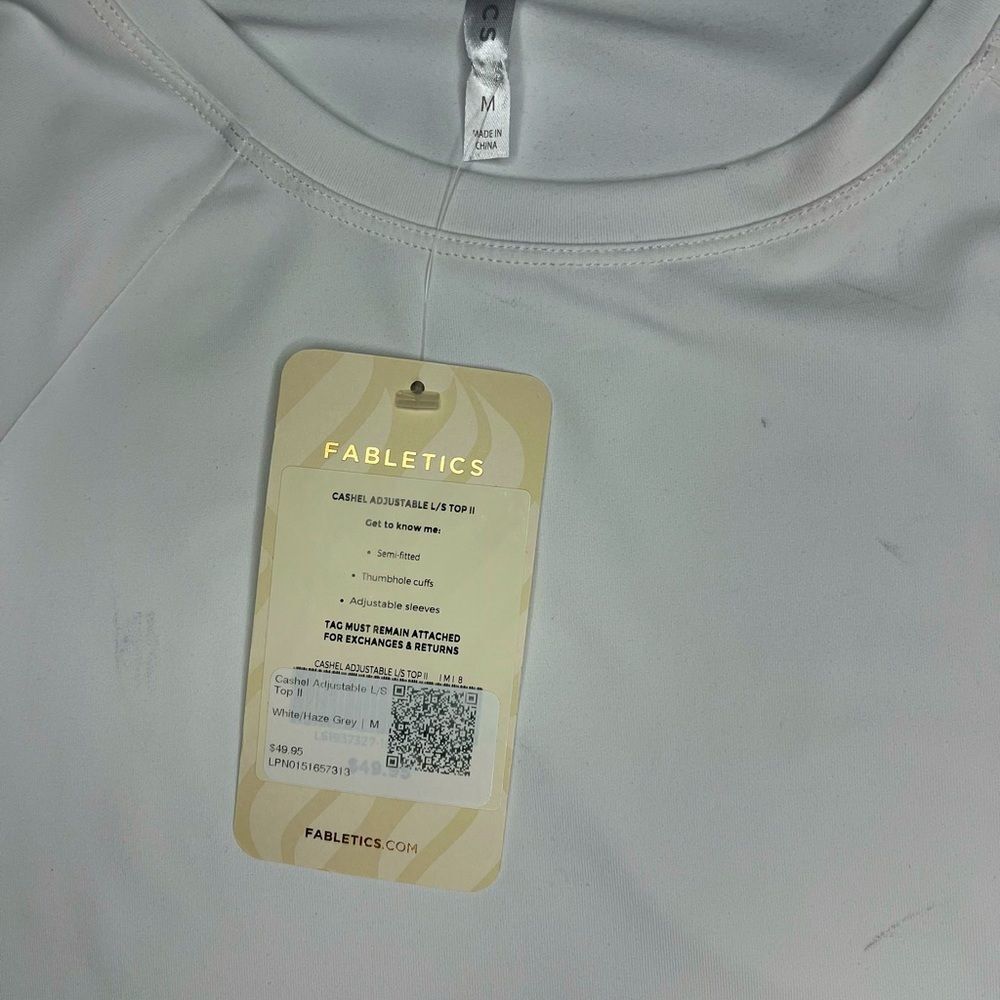 NWT Fabletics Cashel Adjustable Long Sleeve White and Purple Shirt Jacket Size M - Picture 15 of 15